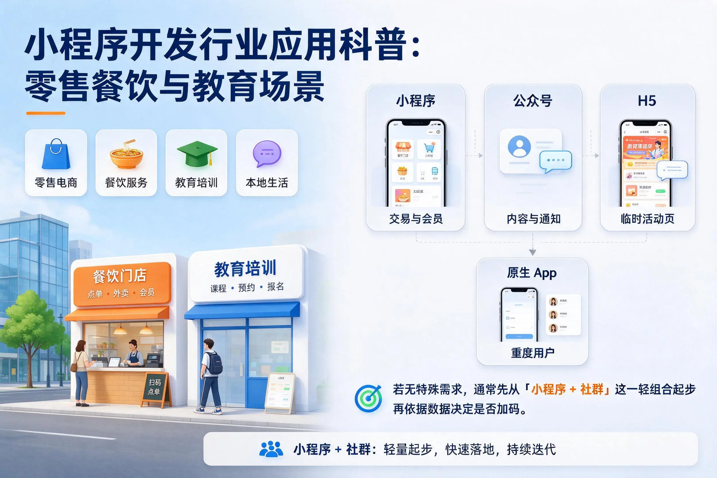 天水小程序开发行业应用科普:零售餐饮与教育场景