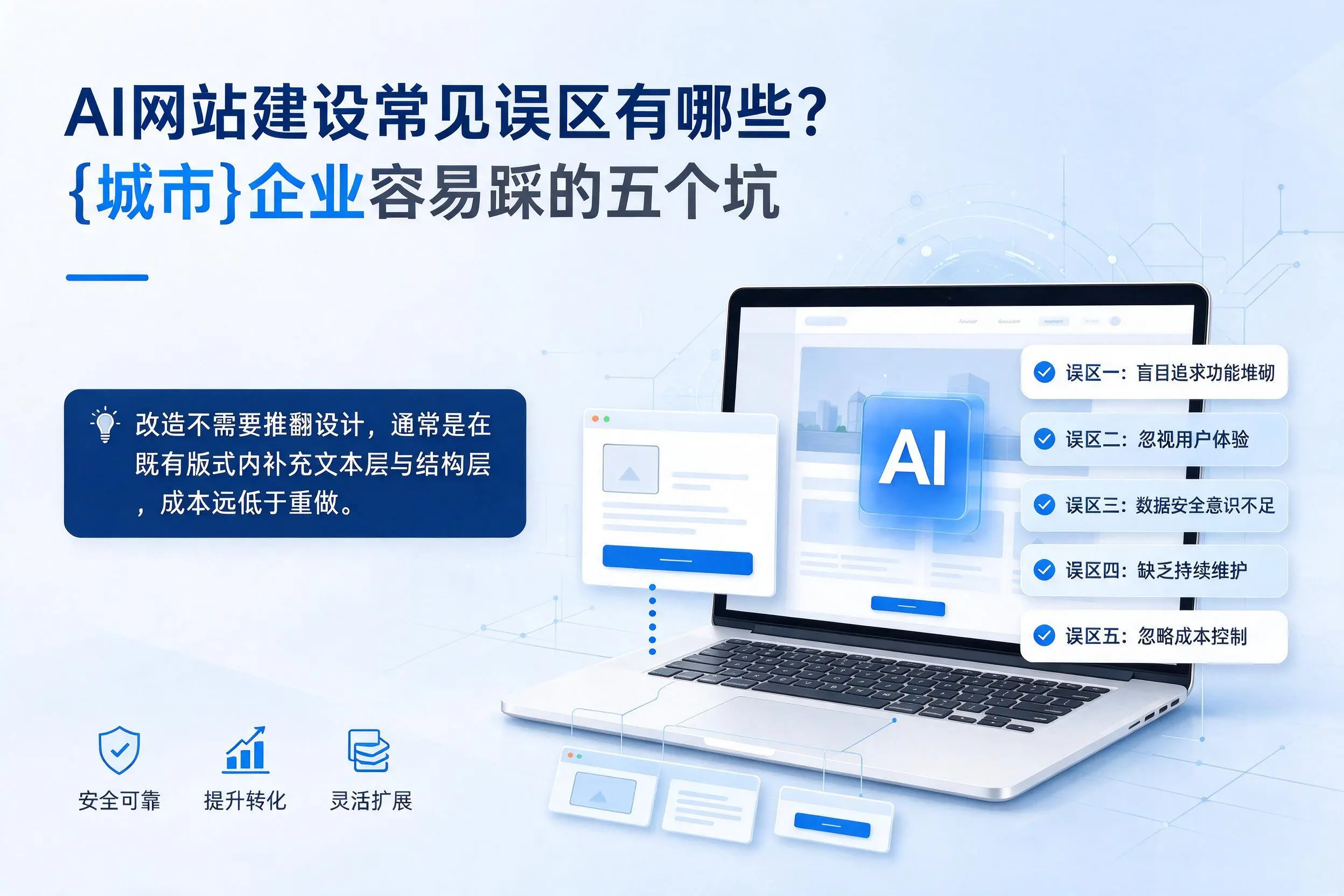 AI网站建设常见误区有哪些？天水企业容易踩的五个坑