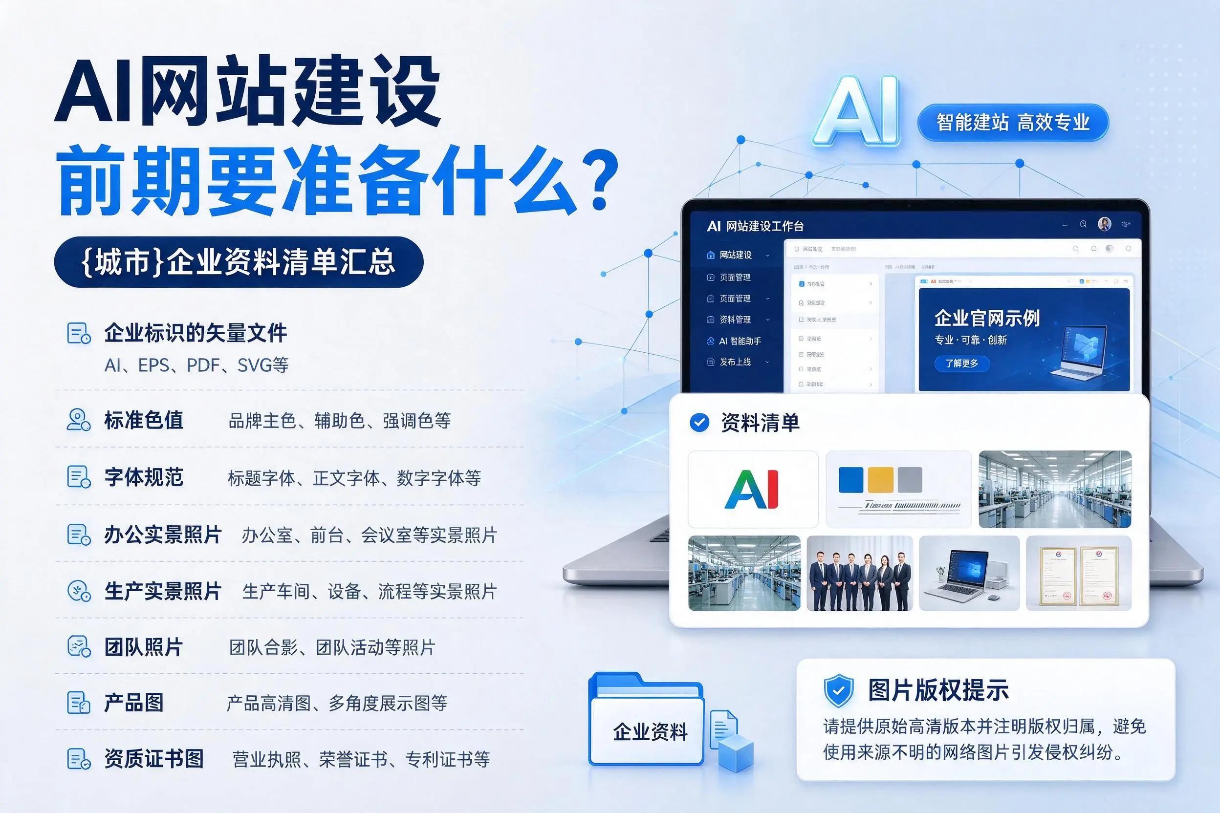AI网站建设前期要准备什么？天水企业资料清单汇总