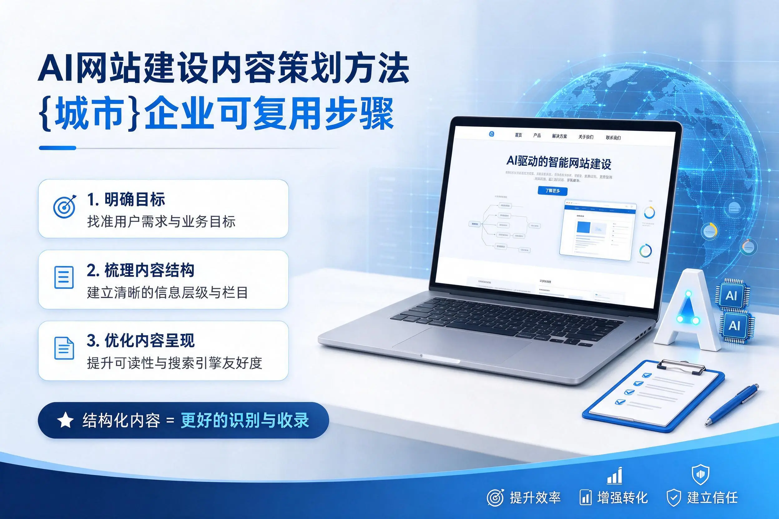 AI网站建设内容策划方法,天水企业可复用步骤